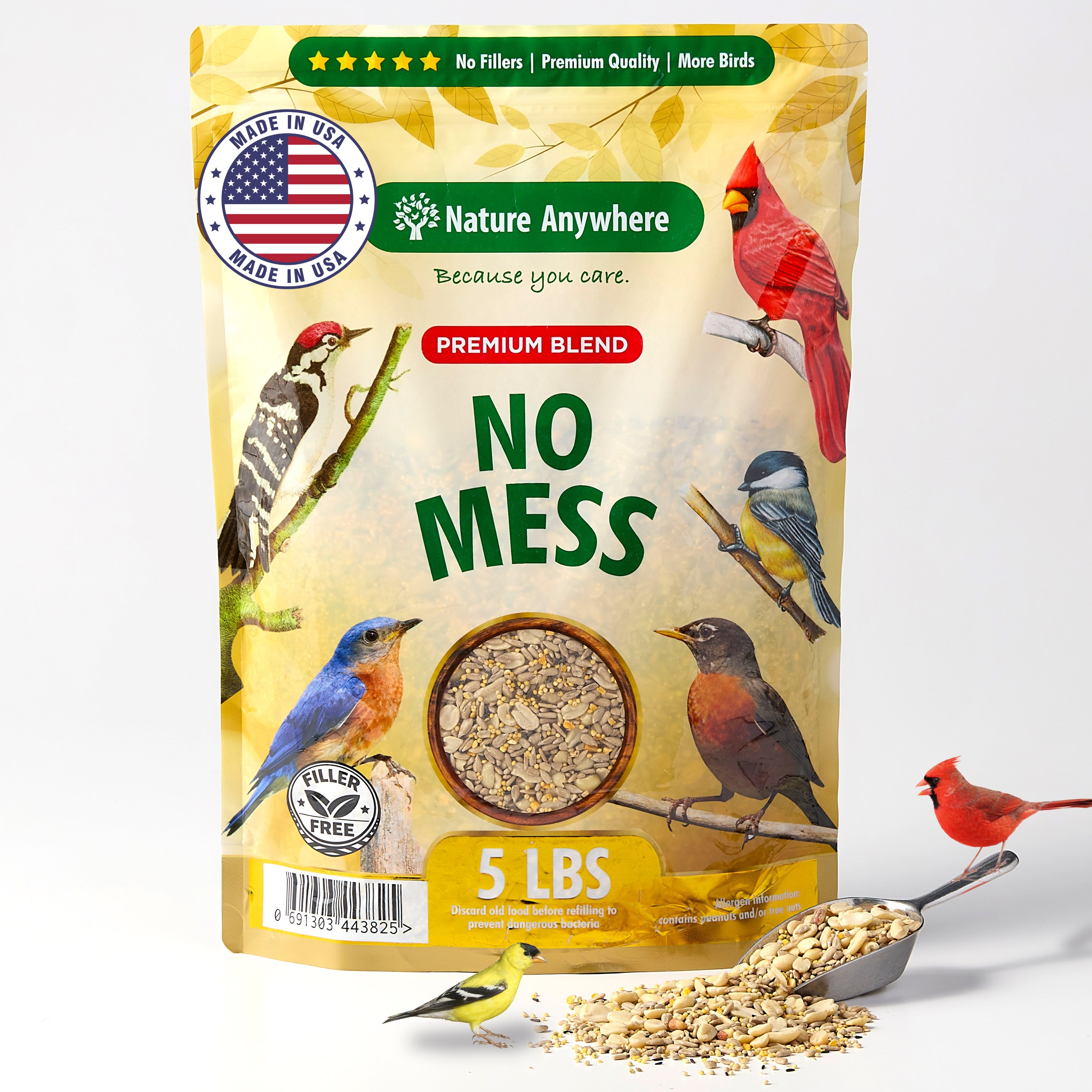 No Mess Premium Shell-free Bird Seed Blend