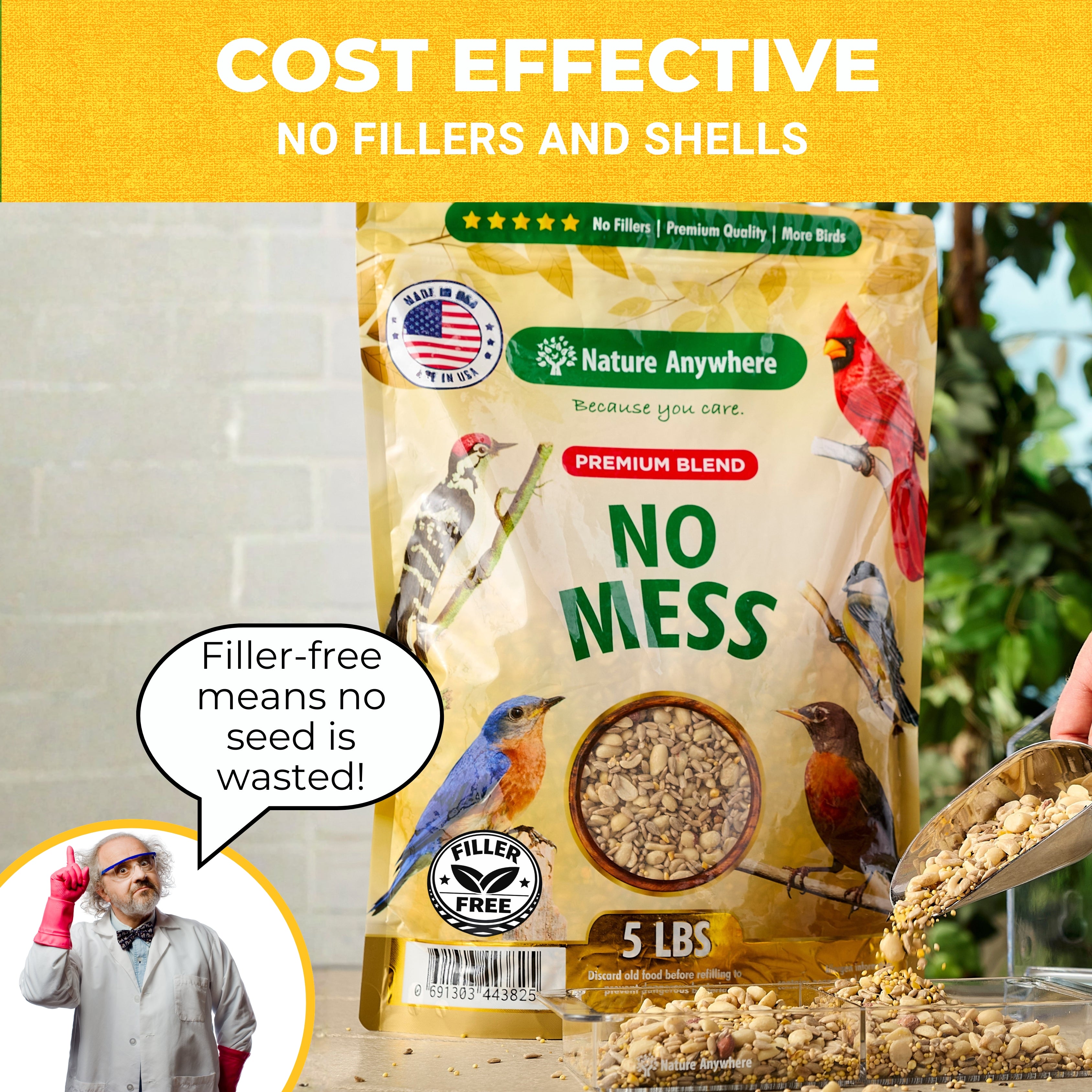 No Mess Premium Shell-free Bird Seed Blend